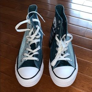 Teal Velvet Chuck Taylors